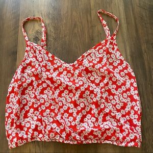 UO // Floral Surplice Crop Top